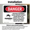 Signmission Rotating Equipment Never Operate Danger Sign, Vinyl Decal, 10in W x 7in L, 2PK OS-2PACK-DS-D-710-L-2444 - alternate 2